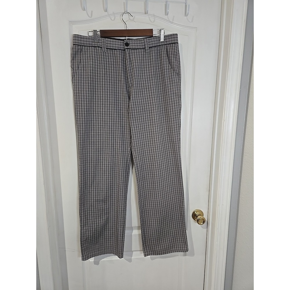 Travis Mathew 36x31 Cotton Gray Checkered Pants Golf,Athleisure